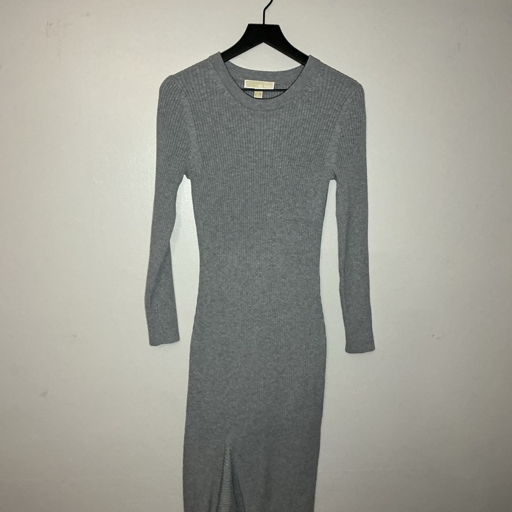 Michael Kors Gray Long Sleeve Dress